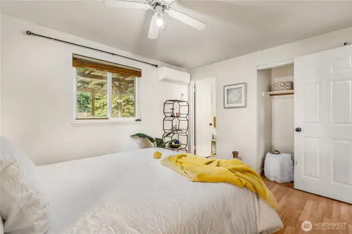 View of primary bedroom looking toward the ensuite bathroom