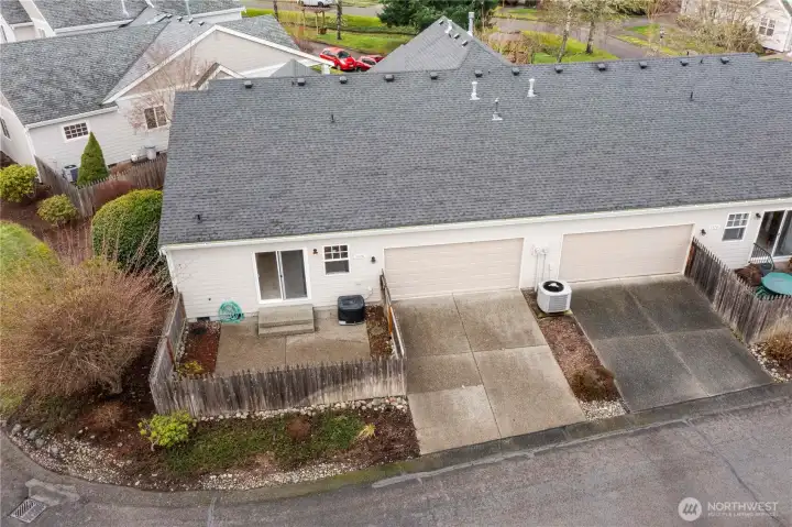 Drive ally for access to your private driveway and two car attached garage