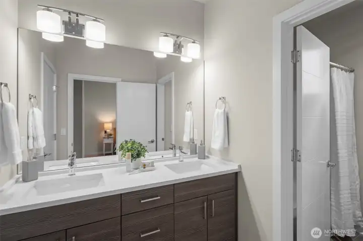 Full Bath Upstairs w/ Separate Door to Shower and Toilet