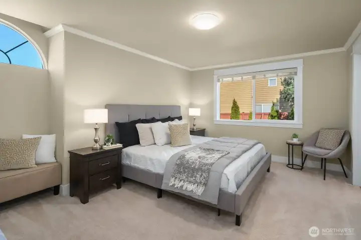 Primary bedroom is a quiet sanctuary.