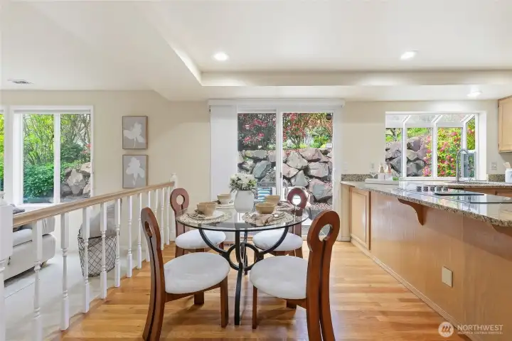 Bright and cheerful breakfast nook.