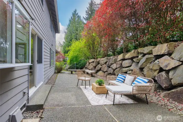 Private and low maintenance backyard.