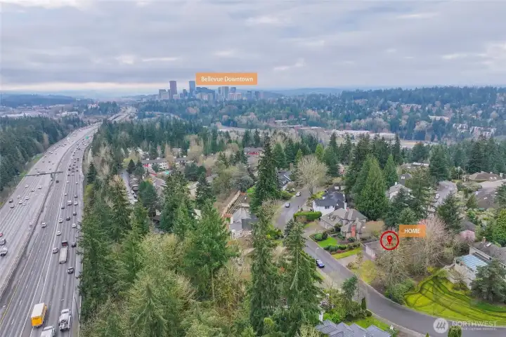 Home is near downtown Bellevue.