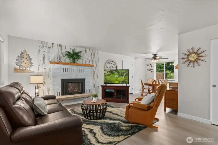 Easy flow from the living room into adjoining spaces enhances everyday functionality.