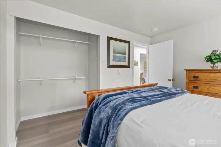 The spacious layout of the primary bedroom provides comfort and flexibility.