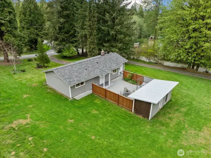 Privacy and open space make the backyard ideal for relaxing or entertaining.
