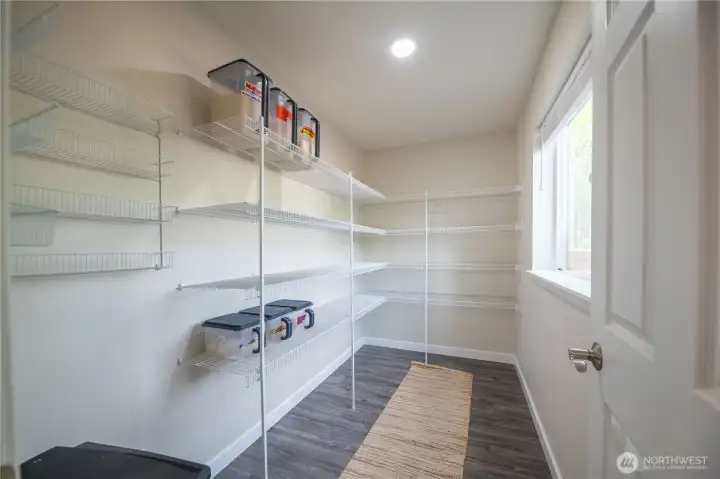 Extra large, walk-in pantry. Extra large, walk-in pantry.