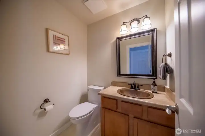 Downstairs half-bathroom. Downstairs half-bathroom.