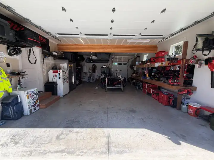 Large garage with rear door Large garage with rear door