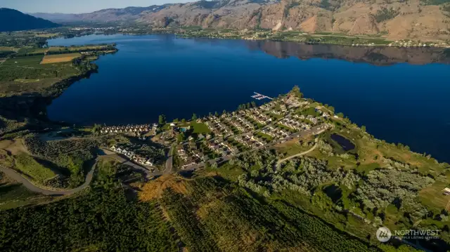 Aerial view of Resort looking toward Oroville