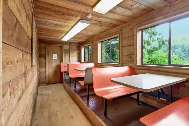 Booths inside the clubhouse
