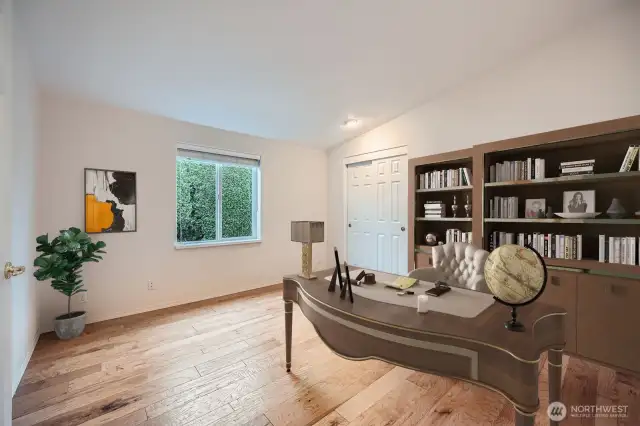 3rd bedroom or office space offfers french doors. *virtually staged