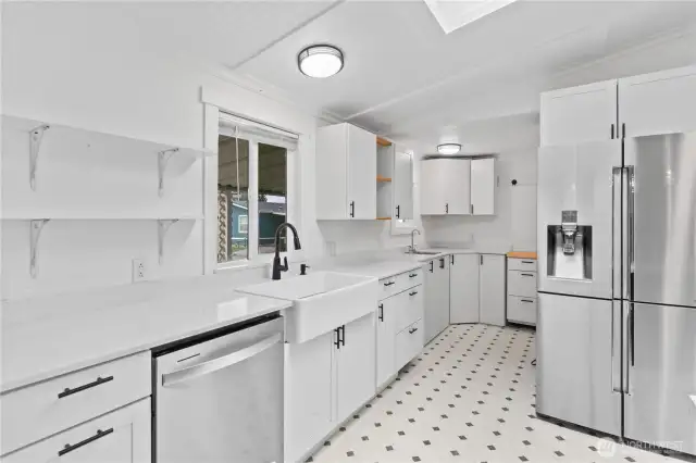 Solid surface countertops.