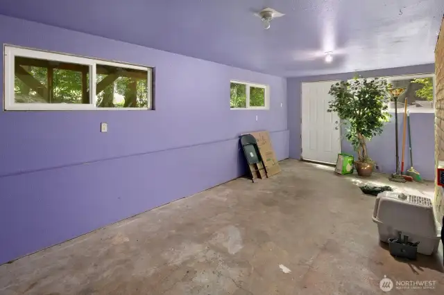 Workshop/craft room/art studio in converted garage.