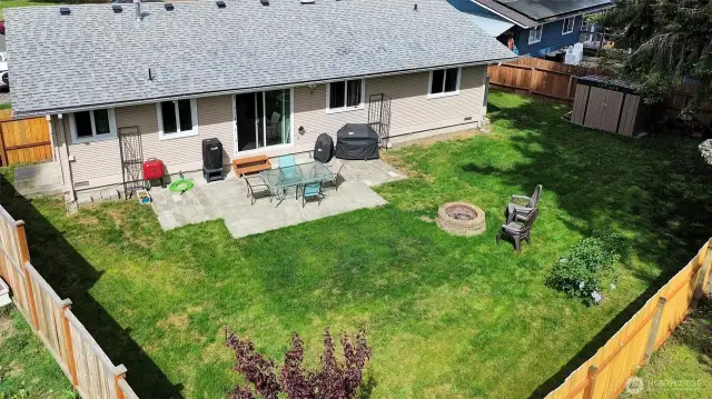 Spacious backyard