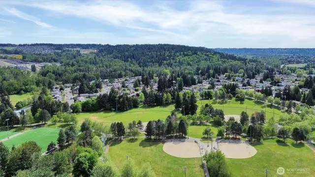 Drone footage of Game Farm Park and Community