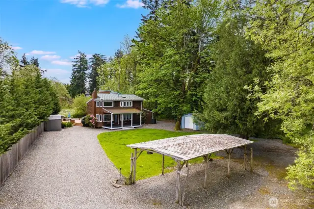 Large carport.