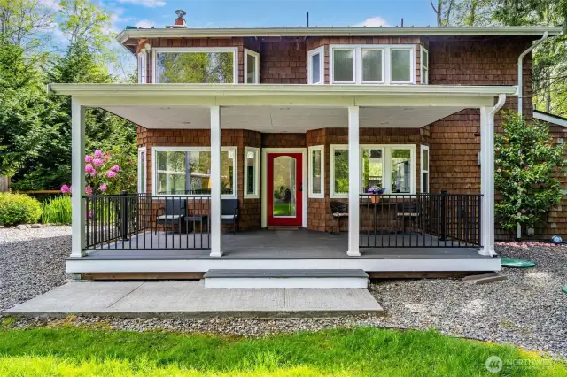 Covered front deck.