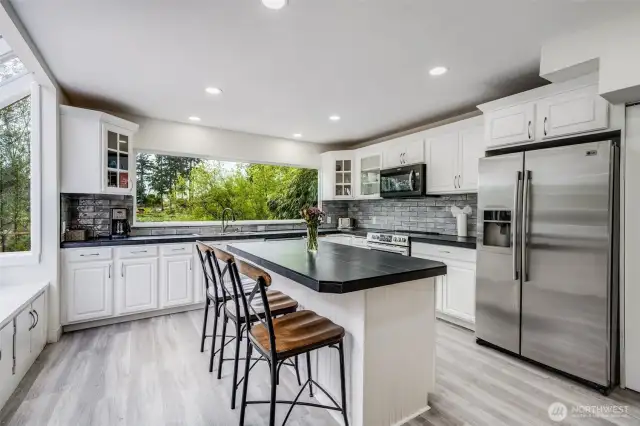 Updated kitchen with seating.