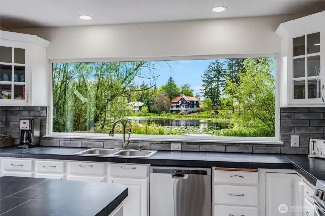Lake view from the kitchen.