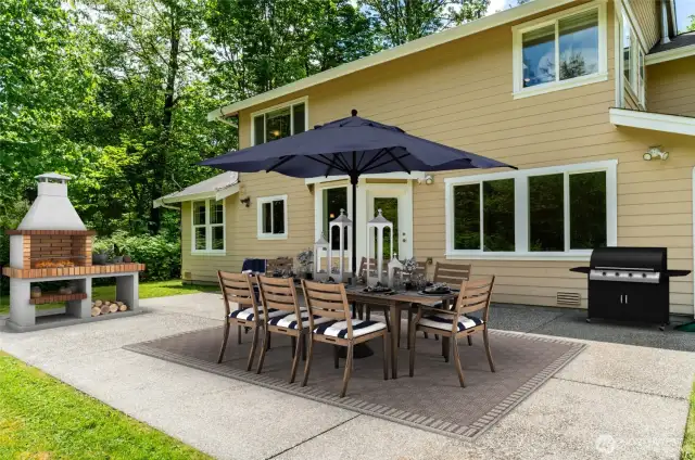 Virtual images show how large patio is.  Dream big with this big space.  Propane is plumbed for bbq.