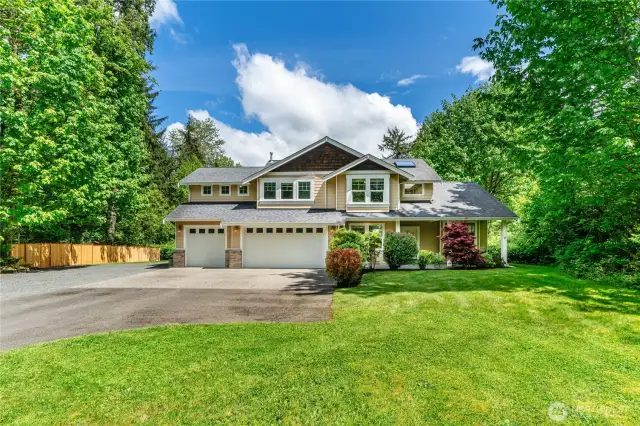 So much private treed space all around this home.  Quality roof and hardy plank siding for low maintenance.