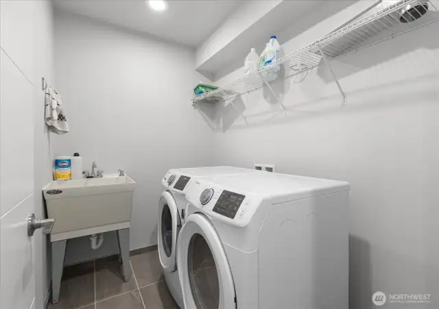 Upstairs laundry room for convenience
