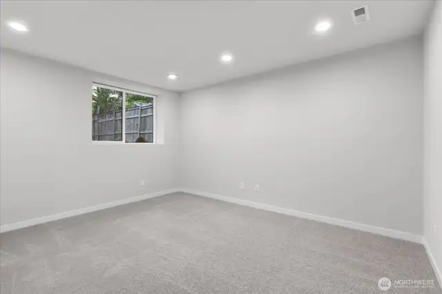 Smaller basement bonus room formerly used as a home gym