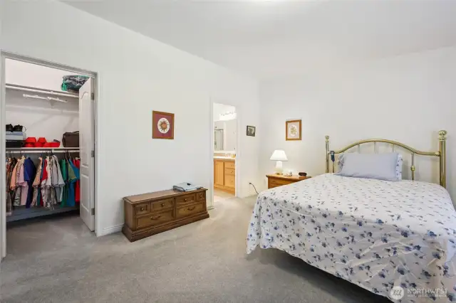 Walk in Closet and entry to the attached 3/4 bath.