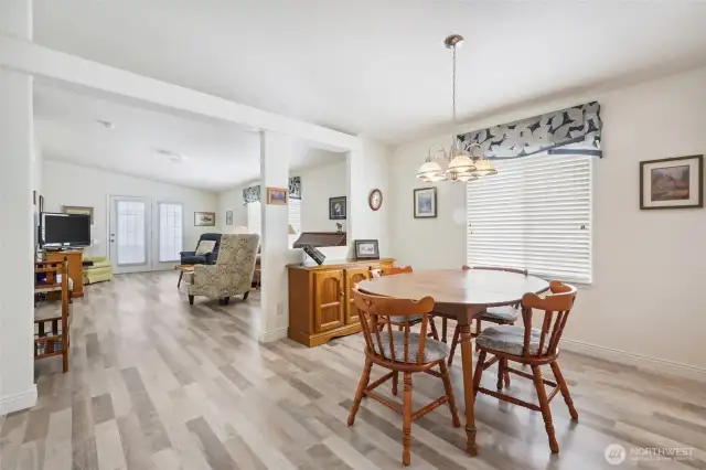 Just inside the entry way to the Dining Space- Second Living space to the left.