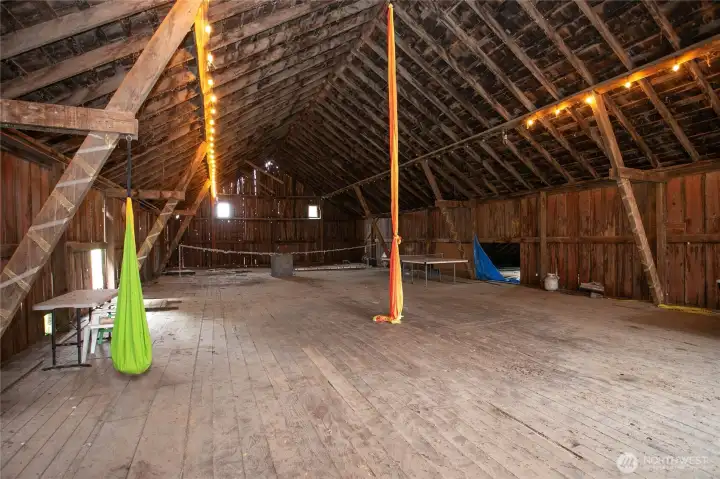 Incredible open space in the second floor of the barn.