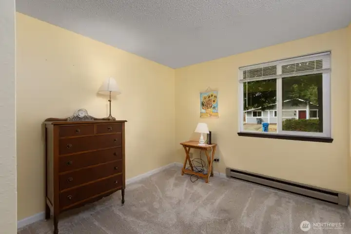 The 2nd bedroom is the perfect flex space: guest room, office, or more.