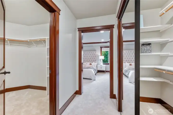 2 closets (one walk-in) on either side