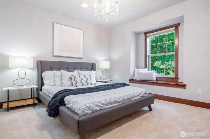 Bedroom with window seating
