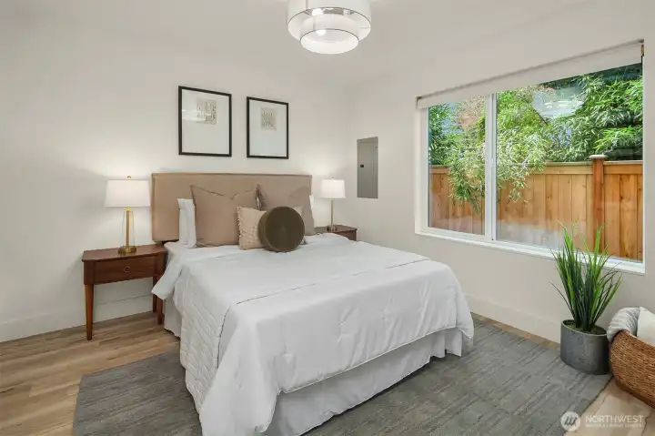 lower level bedroom with separate entrance