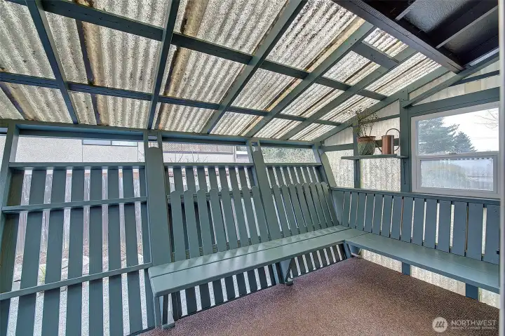 Nice, covered, outdoor decking, great place for a BBQ