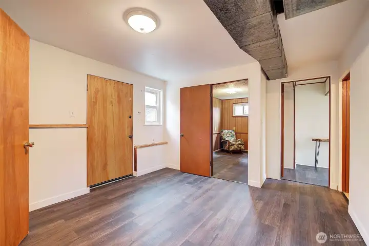 lower level landing that accesses rear yard