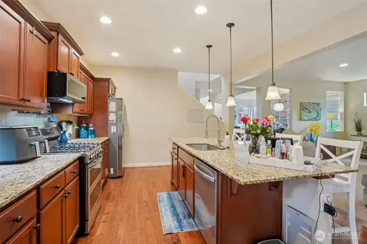 Kit with island sink.