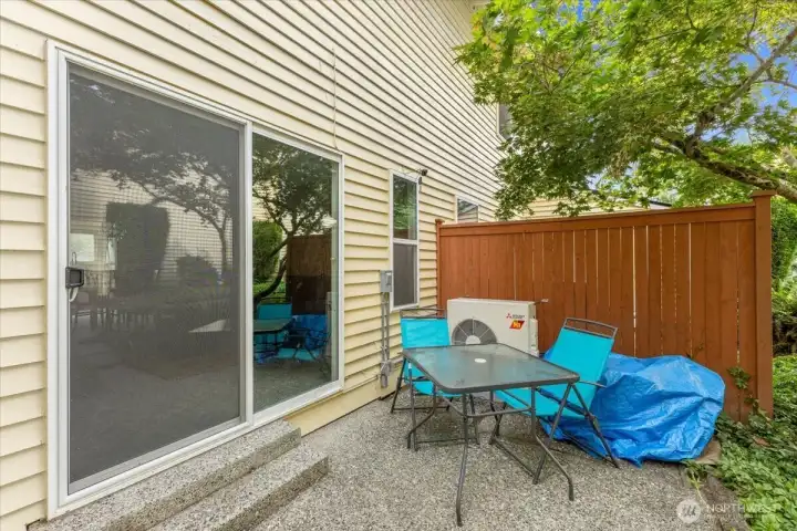 Large patio which will be enclosed with a privacy fence prior to closing