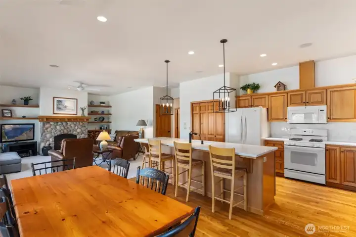 Open concept living and dining means no wasted space, ease of entertaining and living