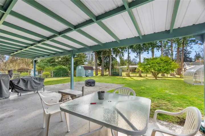 Large covered patio perfect for year-round outdoor living.