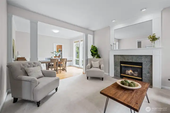 Formal Living Room with Gas Fireplace