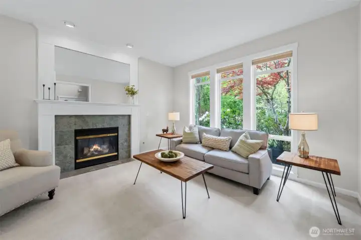 Large Picture Window overlooking a very private front yard