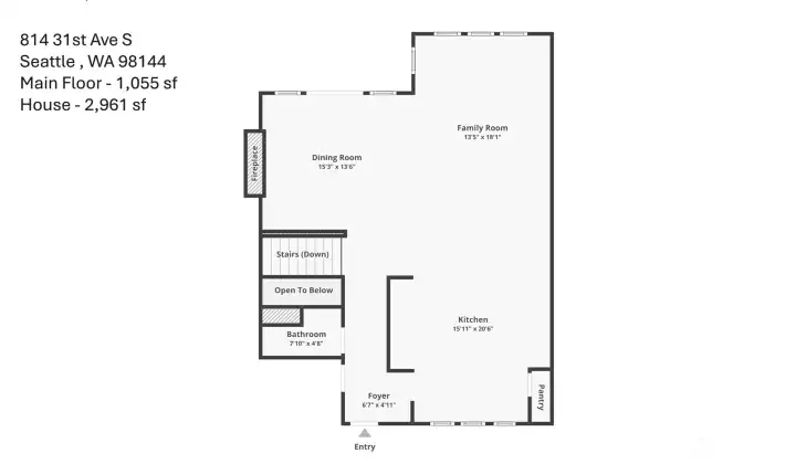 Upper level floor plan.