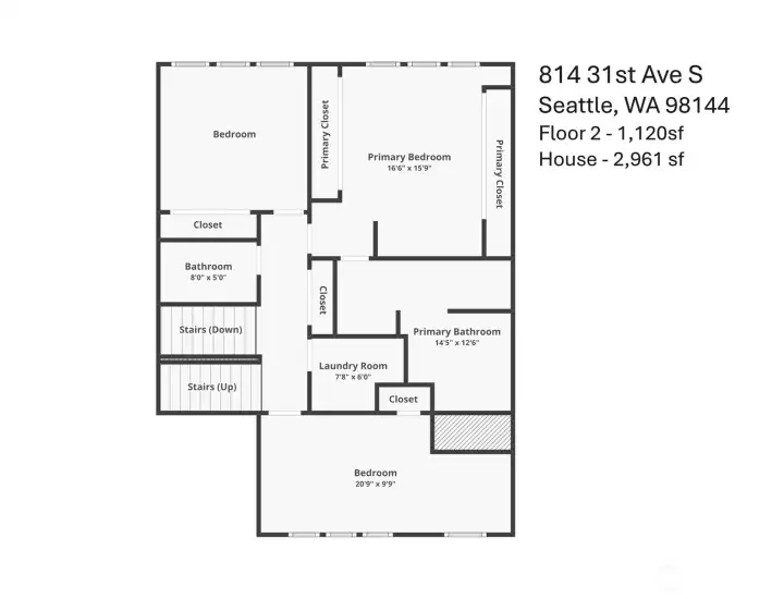 Middle level floor plan.