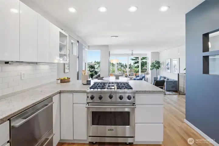The open floor plans allows you to cook while enjoying the view.