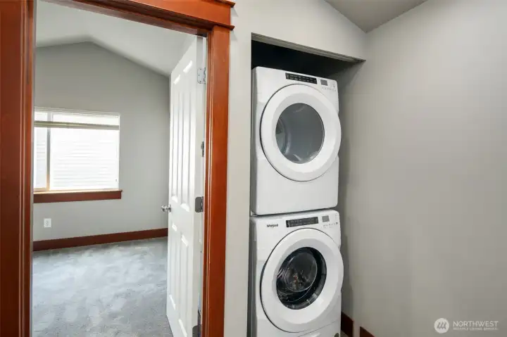 Full-sized stackable washer/dryer units