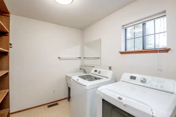 Upstairs Laundry Room with utility sink & STORAGE