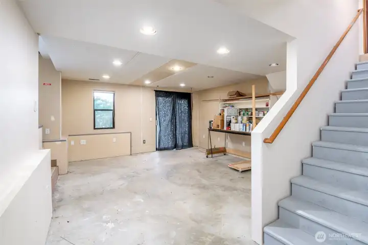 Come downstairs to the unfinished basement