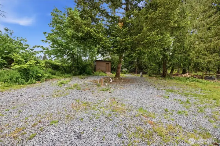 RV hook ups and guest Laundry room